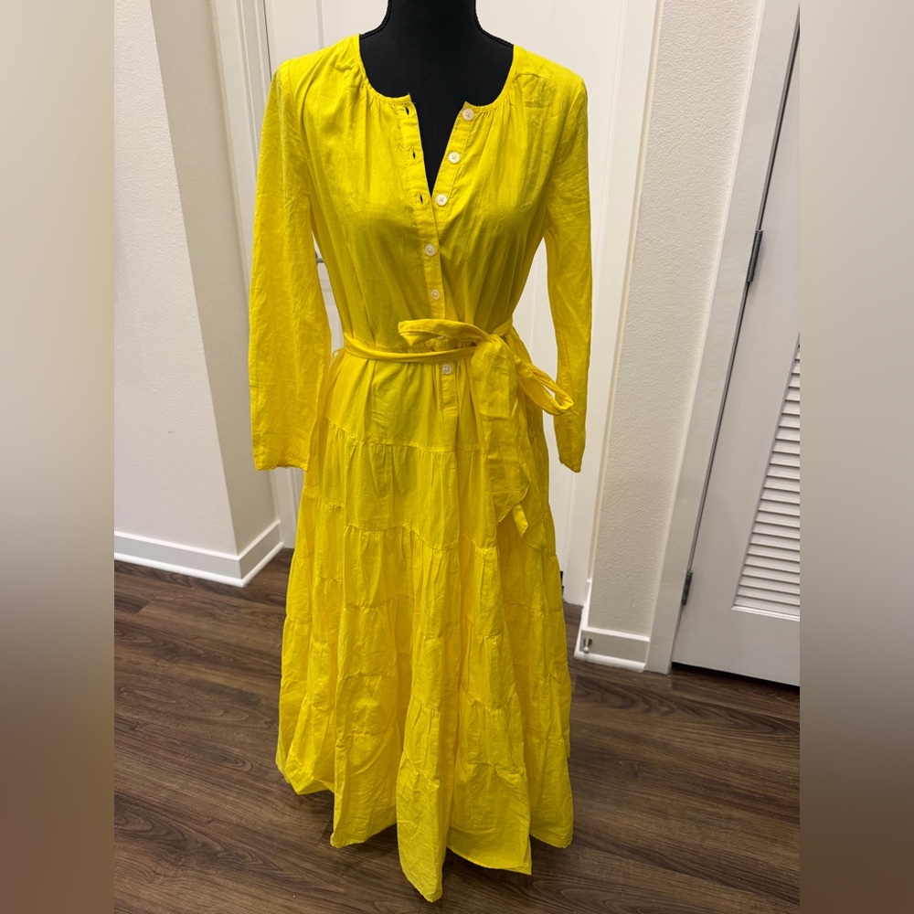 J. Crew Vibrant Yellow Long Sleeve Dress